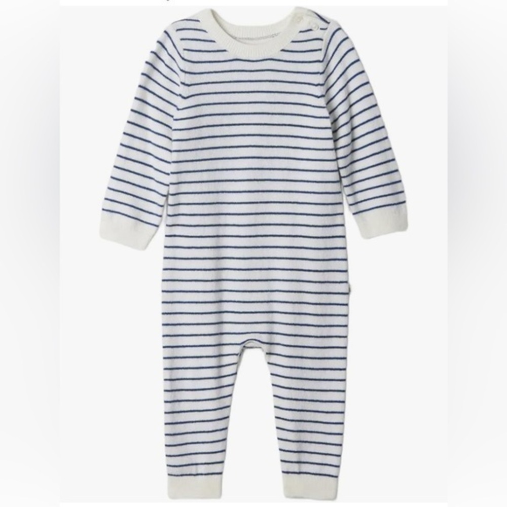 New Baby GAP Baby CashSoft Stripe Sweater One-Piece Ivory Frost 18-24 Months NWT